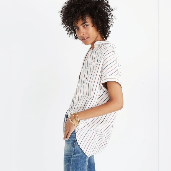 Madewell Central Shirt in Sadie Stripe - Picture 3 of 8